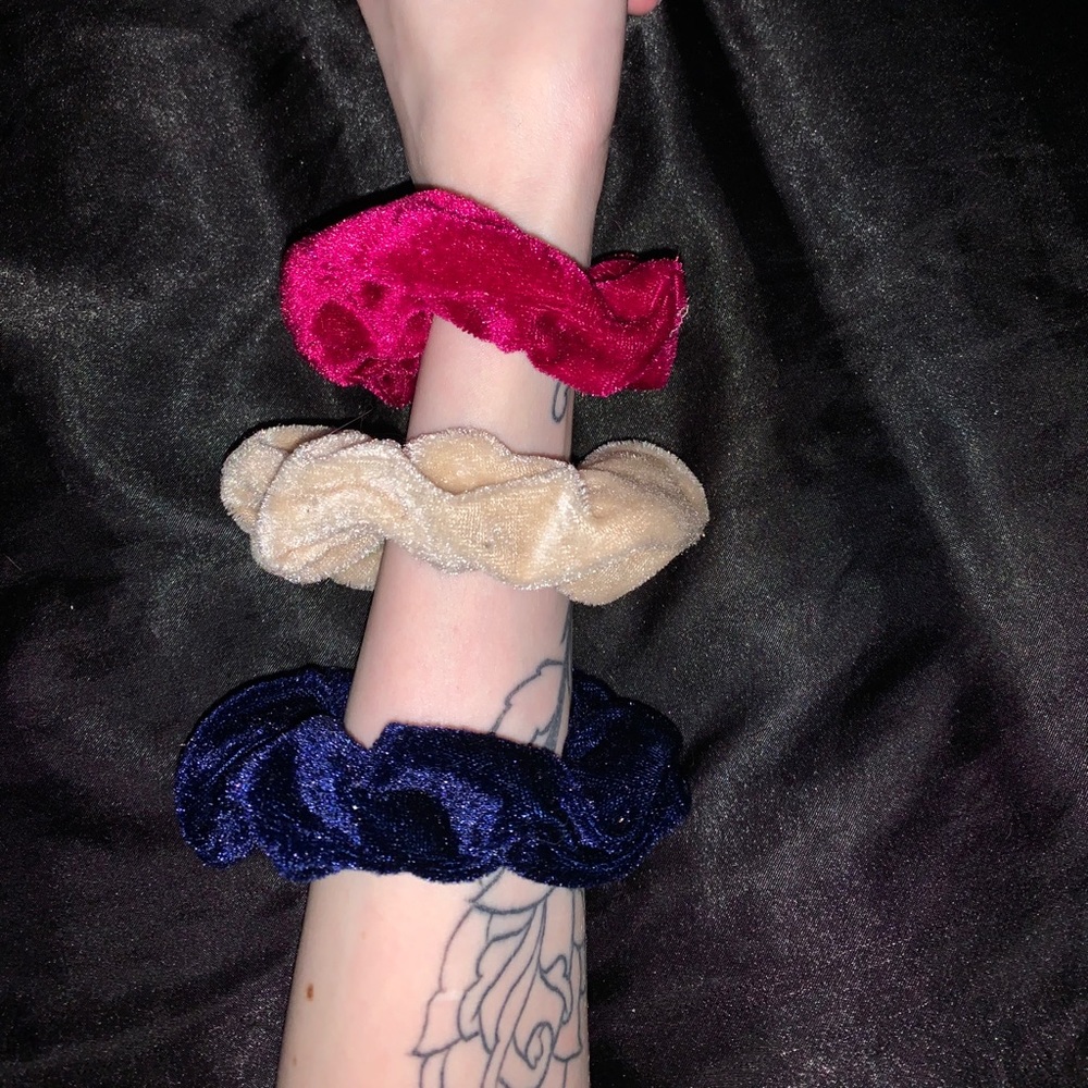 Gemstone colored scrunchies